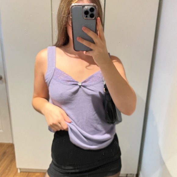 Vintage lace tank with rose - Picture 3 of 5